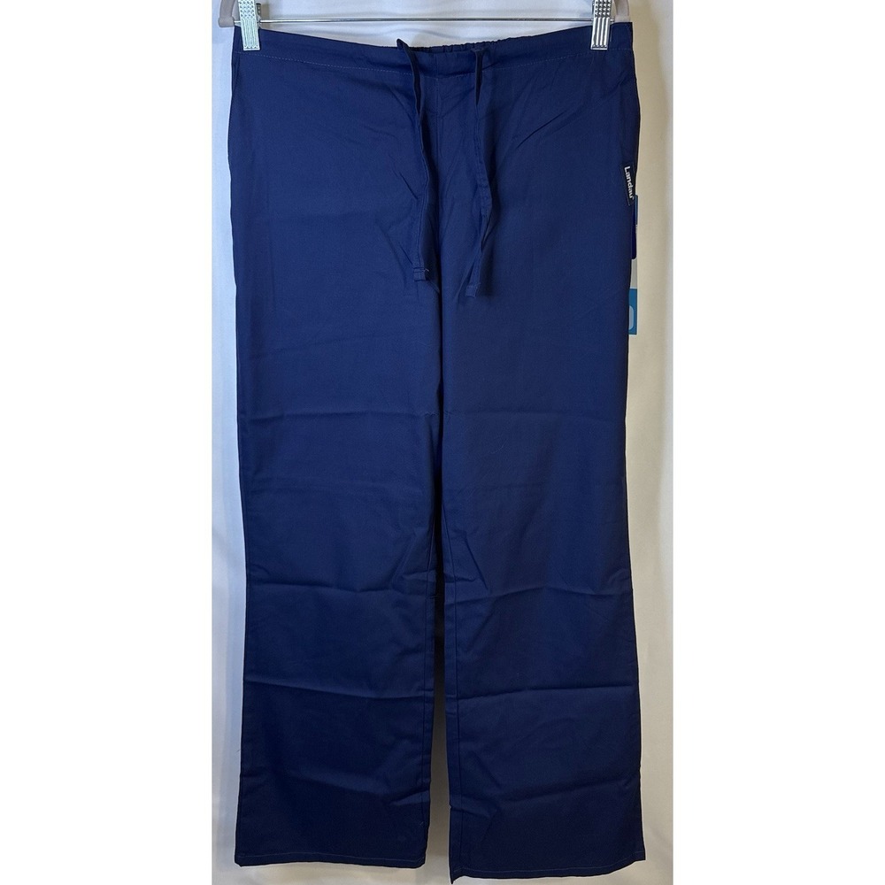 Landau Essentials Women's Scrub Pants XSM Navy Blue Classic Drawstring NWT